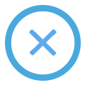 Simbolo Risposta Sbagliata con X Azzurra Sfondo Bianco