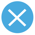 Simbolo X Azzurro Risposta Sbagliata