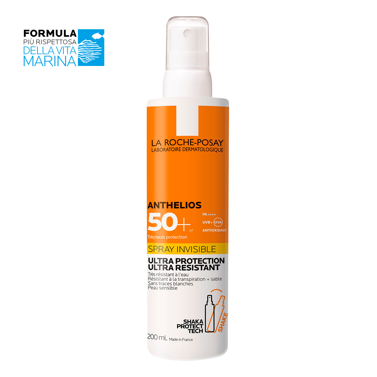 Confezione Anthelios Invisible Spray SPF50+ su sfondo bianco