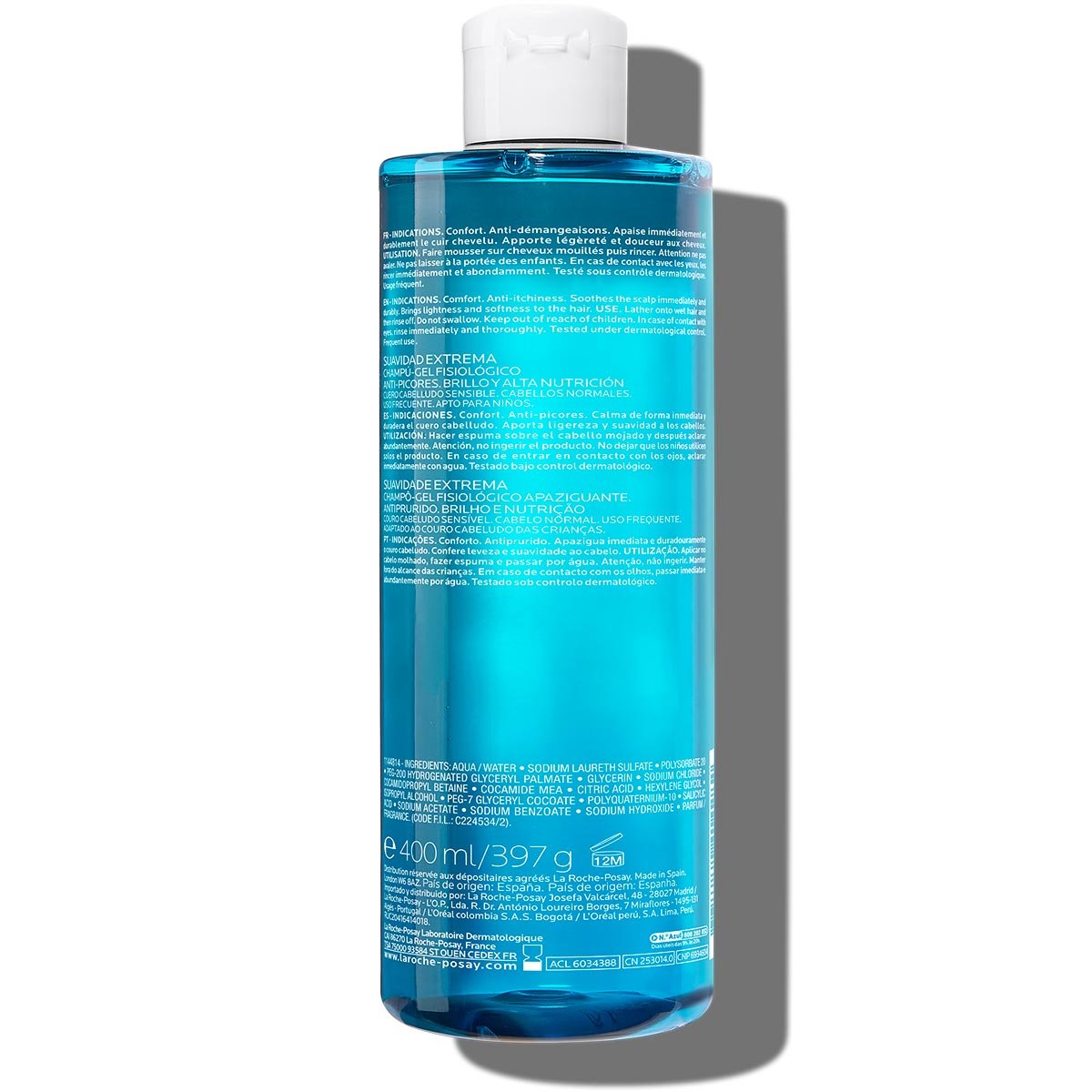 La Roche Posay ProductPage Kerium Extra Gentle Gel Shampoo 400ml 33378