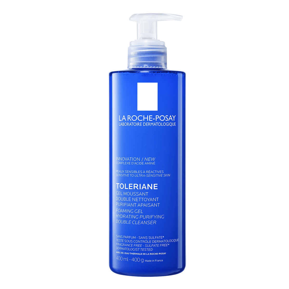 Confezione frontale del detergente in gel idratante e purificante